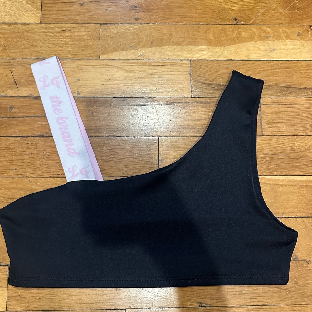 LF Stores Women’s off the shoulder pink and black going out bra top